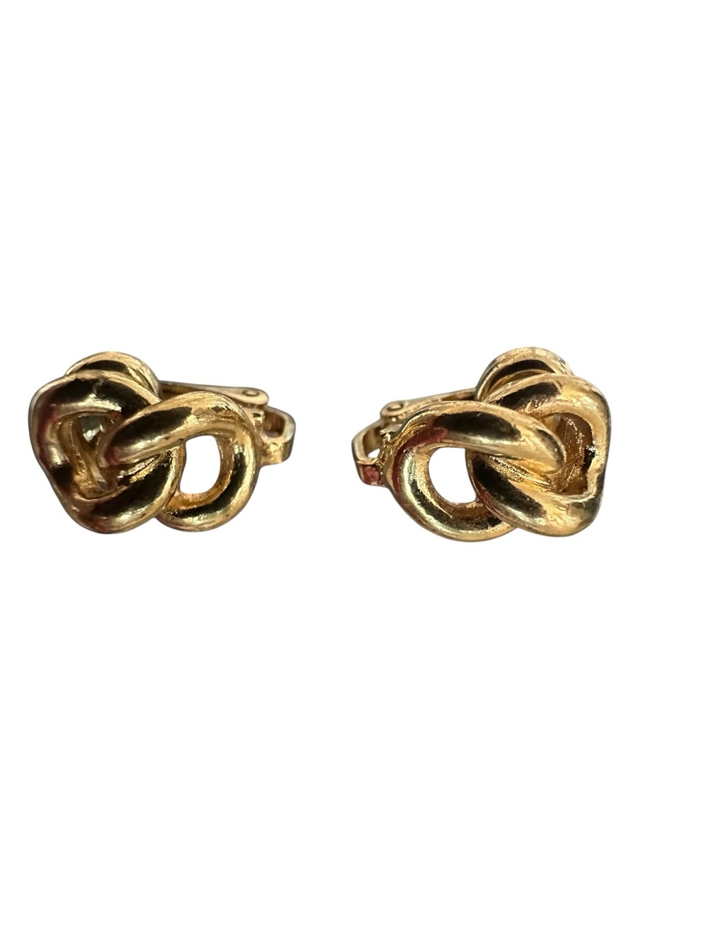 Vintage Christian Dior Gold Tone Love Knot Clip-On Earrings